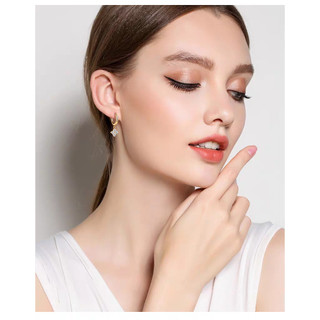 Bông Tai Vòng Mạ Vàng 18K Bông Tai Cỏ Bốn Lá Cho Nữ Trang Sức Thời Trang Có Hộp