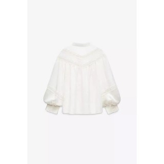 Zara Spring Nữ Niche Ren Trang Trí Nhẹ Nhàng Cổ Áo Sơ Mi Trắng2113900