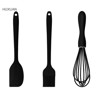 Huxuan 3 Cái/bộ Bộ Nướng Bánh Silicon Thìa Cạp, Bàn Chải Dầu, Đánh Kem Tiện Ích Nhà Bếp