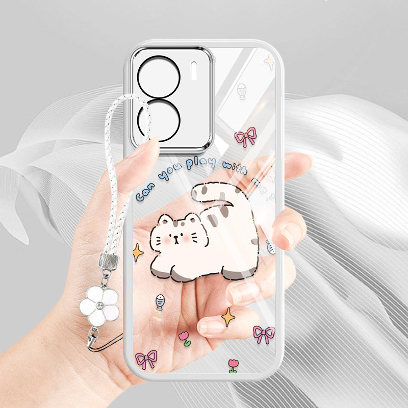 Ốp Điện Thoại YBD Cho Redmi A5 Turbo 4 Pro Xiaomi POCO F7 5G POCO C71 Mềm Mại Và Dễ Thương Phong Cách Cô Gái Họa Tiết Mèo Con Dễ Thương Có Dây Treo
