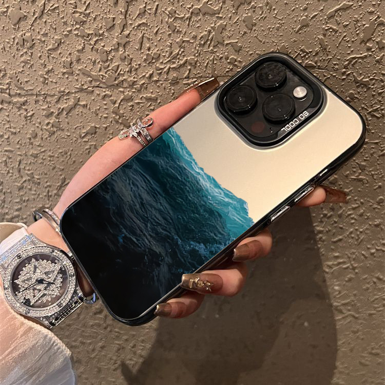 Vỏ Tương Thích Cho iPhone 11 16 14 15 12 13 Pro Max 16e 8 7 Plus XR X XS Max SE2020 2022 Đen Núi Xanh Biển Chống Sốc Bạc IMD Kim Loại Bìa Cứng