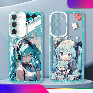 Ốp Điện Thoại Cho Samsung Galaxy S25 Ultra S24 Plus S24FE S23FE A56 A36 A26 A16 5G Vỏ Hoạt Hình Anime Dễ Thương Hatsune Miku Chống Sốc Trong Suốt Mềm