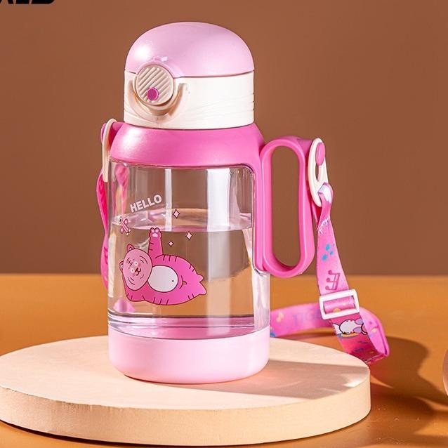 BÌnh Nước Nhựa Trong Suốt pm Có Tay Cầm Và Dây Đeo 500ml