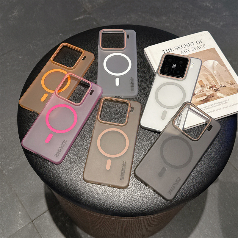 Ốp lưng cứng từ tính siêu mỏng màu kẹo Macaron Vỏ nhựa mờ mờ cho Xiaomi 15 14 13 Pro Ultra