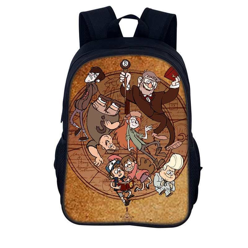 Ba lô dung tích lớn Weird Town Gravity Falls - Túi học sinh hai vai thời trang cho thanh thiếu niên