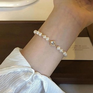 Vòng Tay Ngọc Trai Nước Ngọt Bốn Lá Hình Cỏ Ba Lá Ánh Sáng Pháp Phong Cách Sang Trọng Cao Cấp Phụ Kiện Tay Người Yêu Vườn Series