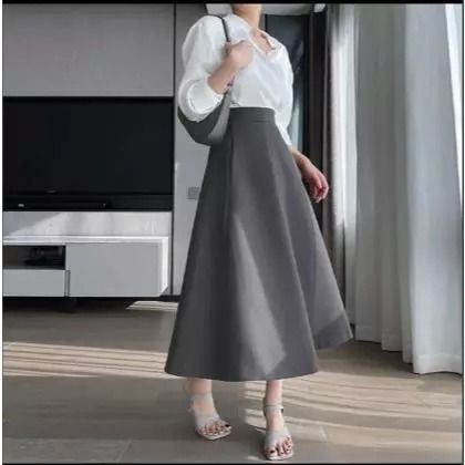 Chân váy chắp 8 mảnh cạp cao dài 75cm dáng suông chữ A che bụng tốt tôn dáng có túi 2 bên có bigsize CV02A