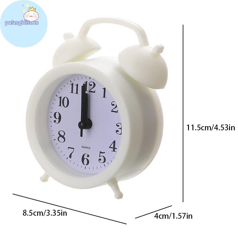 Pufangbliss Đồng Hồ Đôi Đồng Hồ Chính Xác Thời Gian Hoạt Động Tròn Đầu Giường Để Bàn Đồng Hồ Báo Thức Dễ Thương Trẻ Em Quà Tặng VN