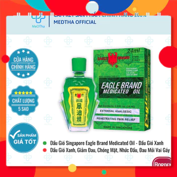 (combo 3 chai) Dầu Gió Singapore Eagle Brand Medicated Oil- Dầu Gió Xanh, Giảm Đau, Chóng Mặt, Nhức Đầu, Đau Mỏi Vai Gáy