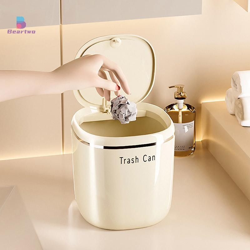 < Beartwo > hộp đựng rác ép máy tính để bàn Giỏ đựng rác Bàn nhà Thùng rác nhựa Đồ dùng văn phòng Thùng rác Hộp đựng đồ lặt vặt Đẹp