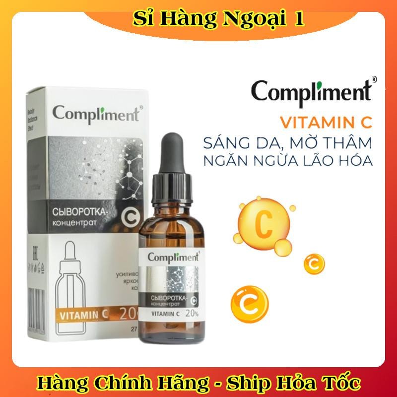 Serum Compliment 20% Vitamin C dưỡng trắng, mờ thâm, căng bóng da 27ml của Nga