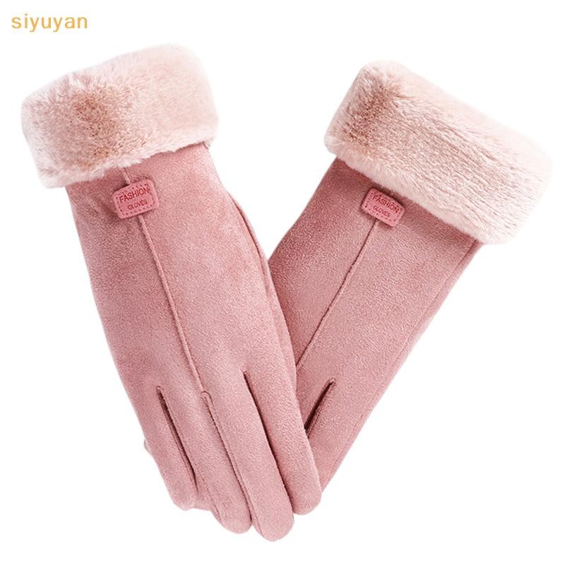 Siyuyan Thời Trang Nữ Thu Đông Dày Sang Trọng Găng Tay Dễ Thương Ấm Áp Găng Tay Full Ngón Màn Hình Cảm Ứng Ngoài Trời Găng Tay Thể Thao Găng Tay Nữ VN