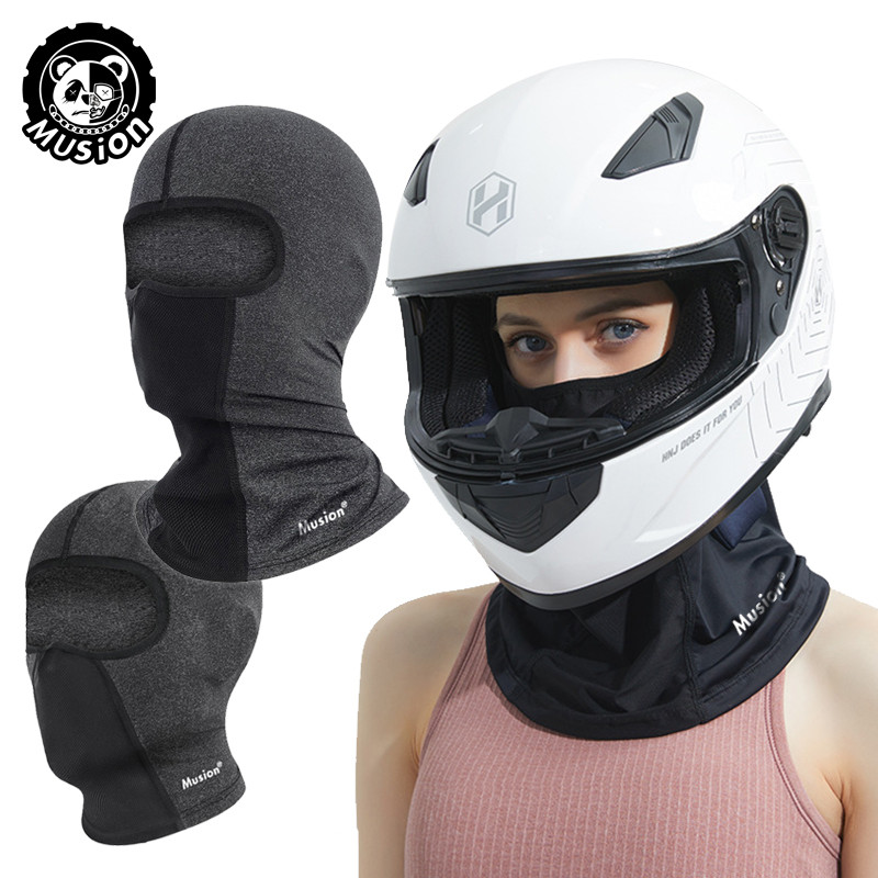 Musion Real Ice Silk Motorcycle Balaclava có lỗ kính Đi xe đạp Mặt nạ toàn mặt chống nắng Biker Mũ đội đầu thoáng khí cho nam và nữ