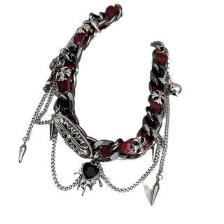 Vòng cổ bằng da kim Loại vòng cổ vòng cổ trái tim tình yêu thích hợp văn hóa phụ nữ ropunk nữ y2k Vòng cổ xương đòn