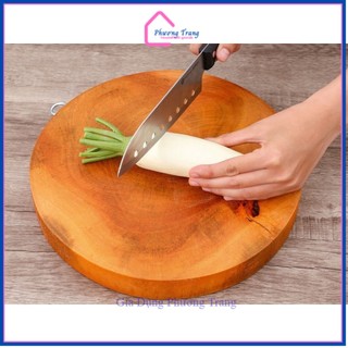 Thớt gỗ tự nhiên tròn dày 3cm Trường Thành nhiều size lớn 33cm đến 44cm - Phương Trang