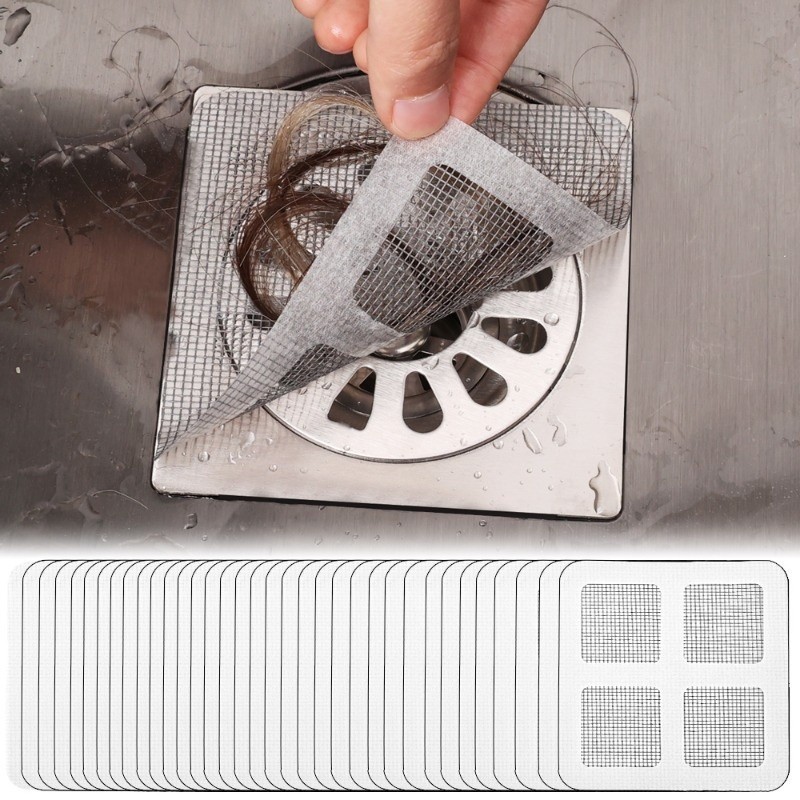 SET 10 Miếng Lưới Lọc Rác Tự Dính Chống Tắc Nghẽn Cống , Ngăn Con Trùng - Miếng Dán Chặn Rác Bồn Rửa