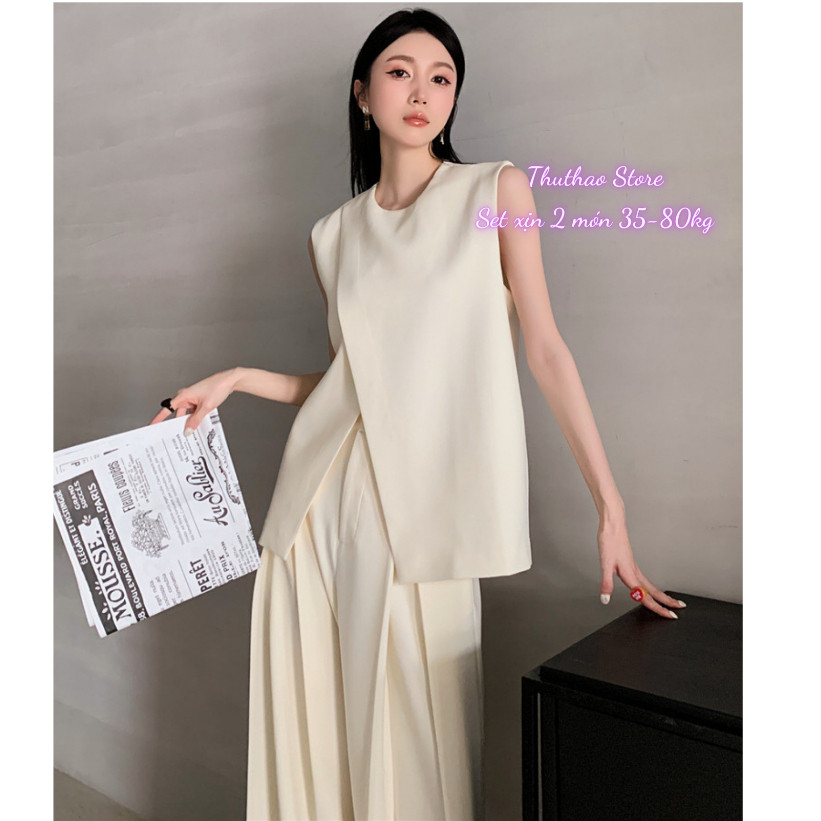 Set Đồ Nữ 2 Chi Tiết, Thiết Kế Độc Lạ Áo Vạt Chéo Phong Cách Cá Tính Năng Động Đi Làm, Đi Chơi Có Bigsize