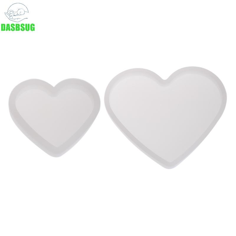 Dassbsug Tình Yêu Hình Trái Tim Khuôn Silicon Pha Lê Nhựa Dính Khuôn Hoa Nồi Khuôn Bê Tông Tealight Giá Đỡ Khuôn Thạch Cao
