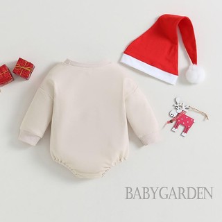/ / -Baby Boy / Girl Áo liền quần dài tay cổ tròn in hình nai sừng tấm có mũ