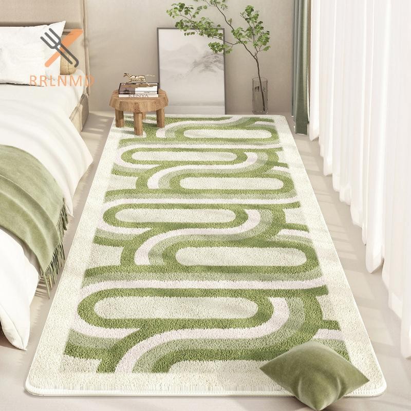 Rrlnmd Thảm Cashmere giả xanh tươi, Chăn đầu giường phòng ngủ, Thảm cửa sổ Floag thân thiện với da, Thảm phòng khách MỚI