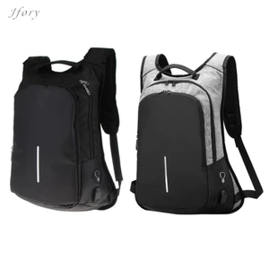 Ba lô laptop Jfory có cổng sạc USB màu xám