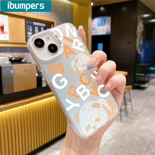 ibumpers Ốp Lưng IPhone Thời Trang Graffiti Họa Tiết Gấu Trúc Dễ Thương Ốp Điện Thoại IMD Cứng Trơn Chống Bẩn Chống Sốc Cho IPhone 16 15 14 12 13 11 Pro Max