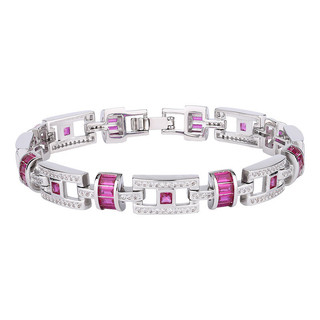 Châu Âu Mỹ ins Phong Cách Mới Vuông Ruby Nhiều Màu Sắc Kho Báu Vòng Tay Nữ