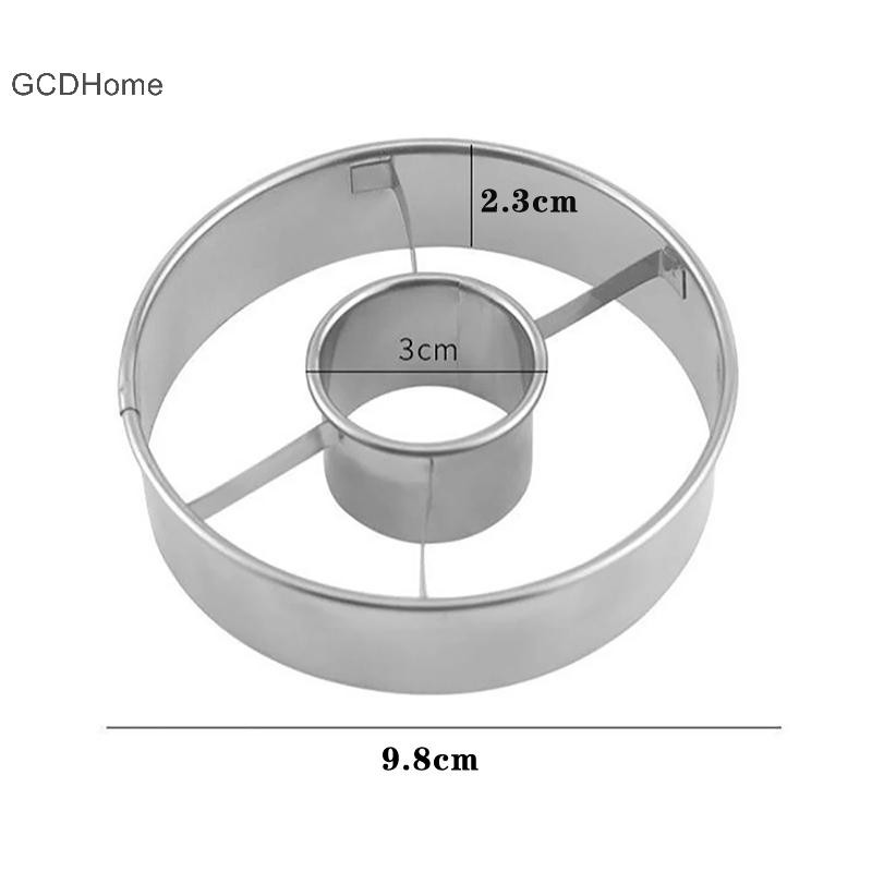Gcdhome Khuôn cắt bánh donut inox DIY, dụng cụ trang trí bánh, làm món tráng miệng, cắt bánh mì cho nhà bếp