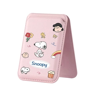 Ví họa tiết Snoopy cho iPhone 16 15 14 13 12 pro Max 16Plus Giá đỡ điện thoại thẻ cho vỏ bỏ túi