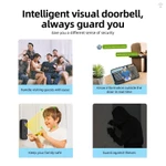 Camera chuông cửa Video không dây có chuông Ringer chạy bằng pin AI PIR Phát hiện con người IP65 Chống nước 2.4G WiFi Âm thanh 2 chiều Xem đêm Lưu trữ đám mây Camera cửa trước trong — ảnh 5