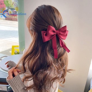 Kudosation Thời Trang Nơ Lớn Kẹp Tóc Ruy Băng Đôi Nơ Barrette Sa Đuôi Ngựa Giá Đỡ Tóc Nữ Cô Gái Hairgrip Phụ Kiện Tóc
