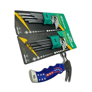 Combo 2 Bộ Lục Giác Bi và Bông + Kèm 1 Cây Búa Lùn