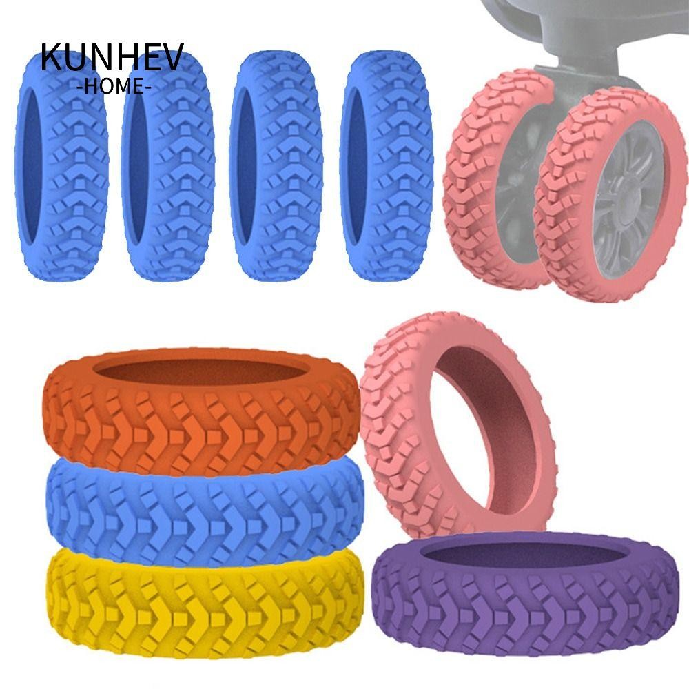 Kunhev 8 Cái / bộ Giày Bánh Hành Lý Du Lịch, Silicone Giảm Bánh Xe Đeo Vali Bánh Xe Bảo Vệ, Bộ Phận Vali Trục Giảm Tiếng Ồn Xe Đẩy Hộp Bao