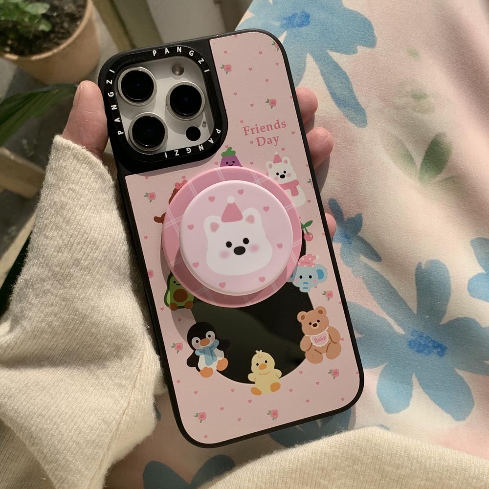 Ốp Lưng Gương Cứng Tương Thích Với iPhone 13 13Pro 13ProMax 14 14Pro 14ProMax 15 15Pro 15ProMax 16 16Pro 16ProMax 17 17Pro 17ProMax Ốp Nam Châm Họa Tiết Động Vật Nhỏ