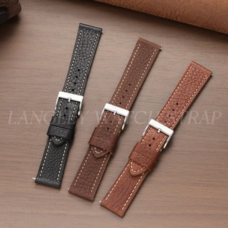 Dây đeo đồng hồ bằng da thật 100% 20mm 22mm 24mm Dây đeo đồng hồ bằng da bò thủ công dành cho nam nữ Vòng tay mềm màu nâu dày màu đen cho dây đeo đồng hồ thạch anh cơ SEIKO Diver