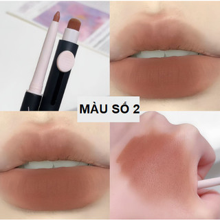 Son lì thương hiệu Amy's Diary, có 1 đầu son và 1 đầu cọ tán son, siêu tiện lợi đem đi làm, đi chơi