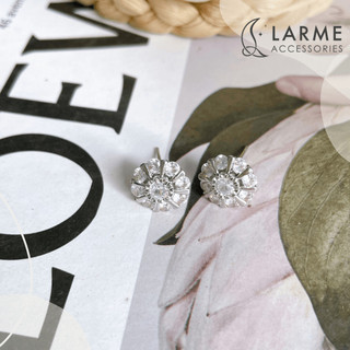 Khuyên tai nữ bông tai đá cô dâu sang trọng phong cách nhẹ nhàng Larme accessories- KT0241