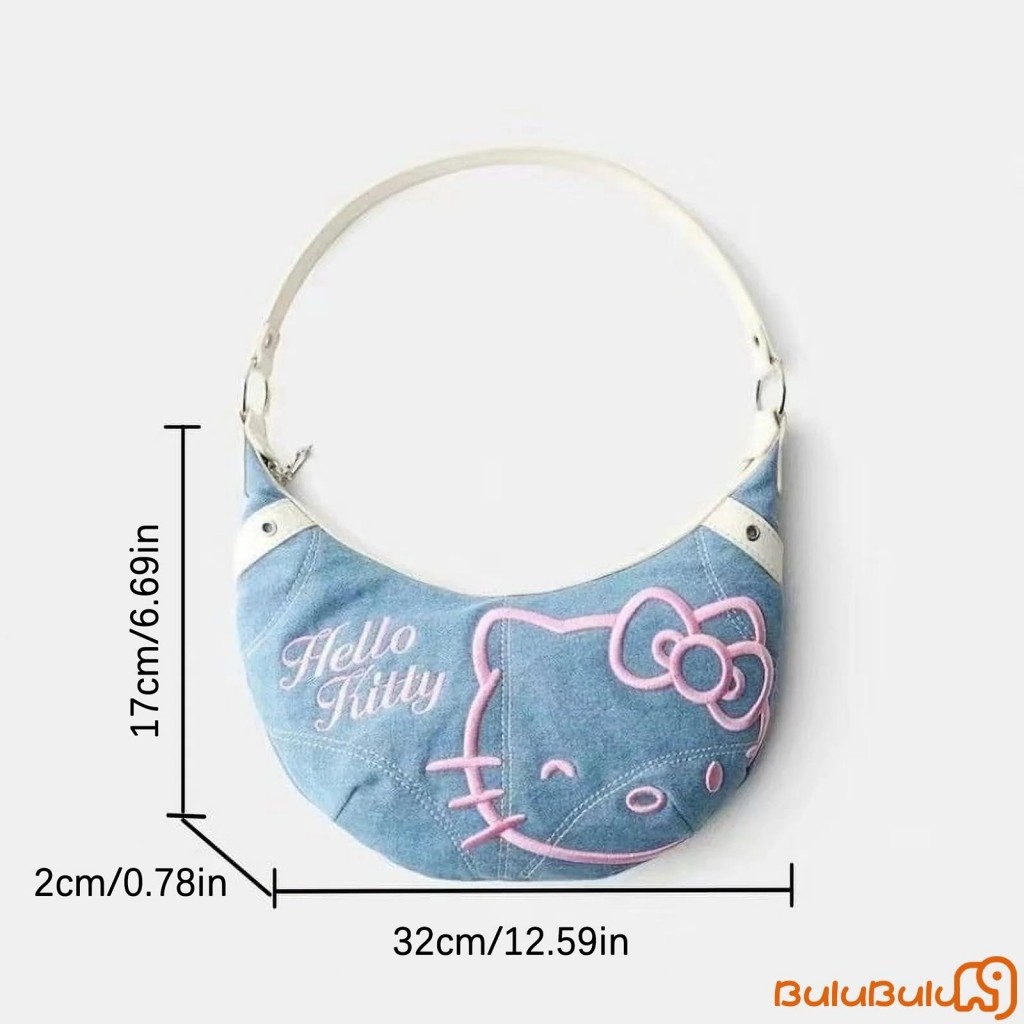 Thời Trang Nữ Nhẹ Nách Túi Mèo Thêu Denim Túi Xách Túi Đeo Vai