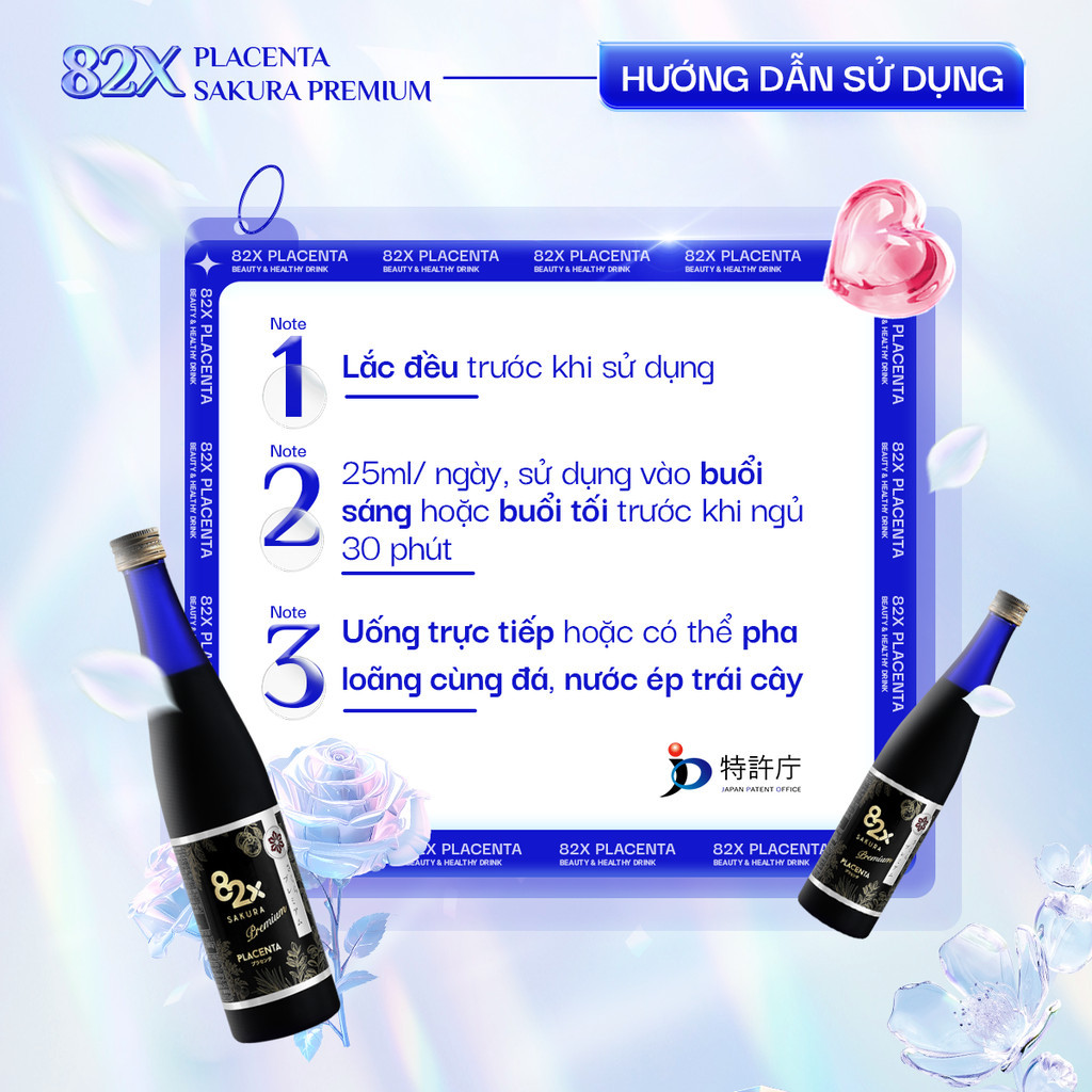 Mô tả Liệu Trình 2 Chai Nước Uống 82X Gồm Placenta Sakura & Collagen Koharu Làm Đẹp Da 500ml/chai - 3