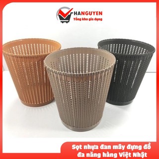 Sọt nhựa đan mây Việt Nhật đựng đồ đa năng, thùng rác văn phòng hiện đại ms: 5155/5156/5157