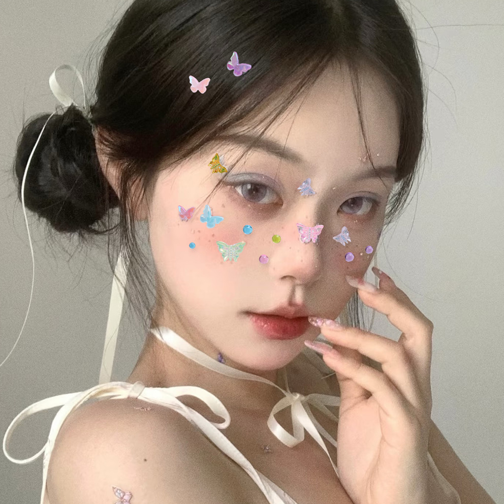 [Fantasy Butterfly Series II] Trang điểm nàng tiên cá 3D Shell Jewel Crystal Tattoo - Phụ nữ trẻ em Nhãn dán kim cương giả mặt tự dính