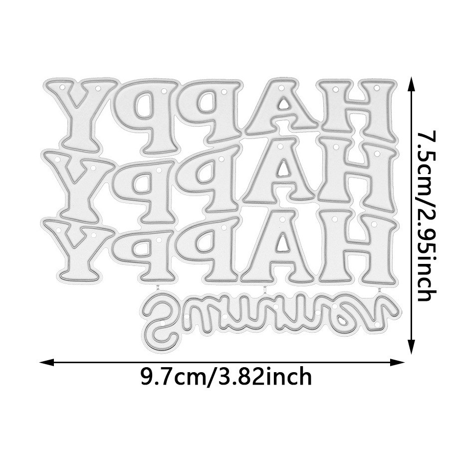 HAPPY Summer cắt chết DIY kim loại carbon thép khắc quá trình cắt dies dập nổi mẫu scrapbook trang trí