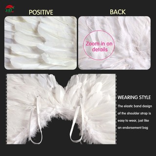 Trang phục đôi cánh thiên thần trắng có băng đô và đôi cánh thiên thần Fairy Stick để trang trí tiệc ngày lễ
