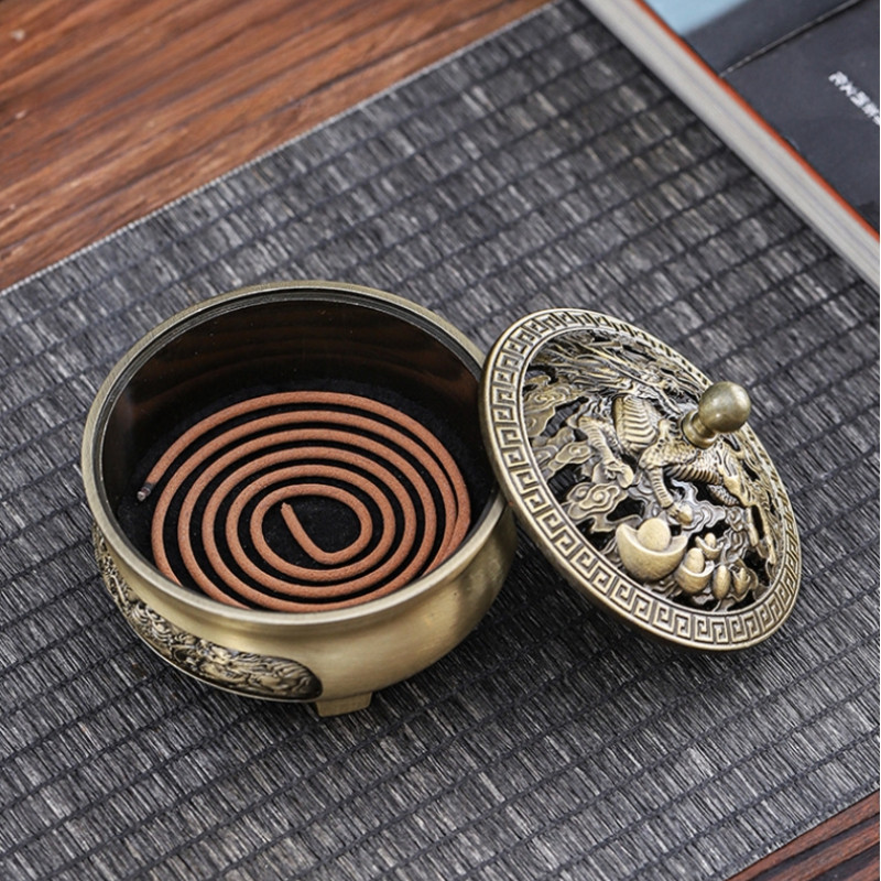 Lư Đốt Trầm Hương,Lò đốt hương hợp kim,Đốt Nhang Bằng Hợp Kim Đồng Thiết Kế Tinh Xảo,Cổ điển