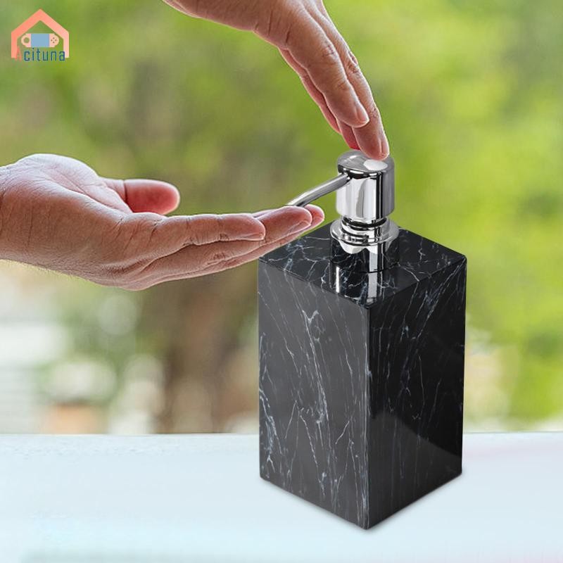 Hộp đựng xà phòng bằng đá cẩm thạch có vòi phun bằng thép không gỉ Sleek cho Vanity