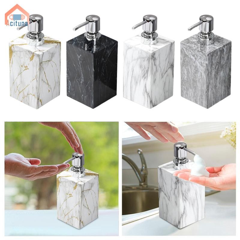 Hộp đựng xà phòng bằng đá cẩm thạch có vòi phun bằng thép không gỉ Sleek cho Vanity