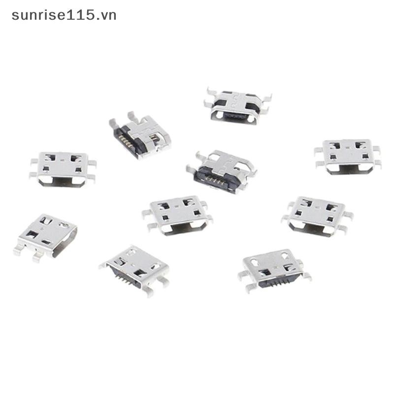 Srvn 10 Chiếc Loại B micro usb 5 pin Nữ Sạc Gắn Kết Cắm Cổng Kết Nối Ổ Cắm.
