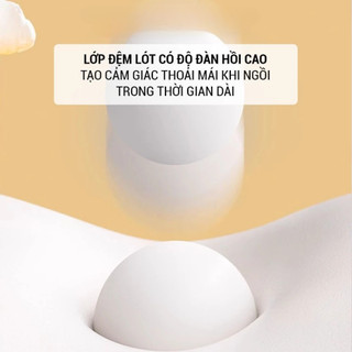 Đệm ngồi cao su non ECO siêu đàn hồi, thiết kế công thái học chống đau xương cụt, giảm đau ê mông