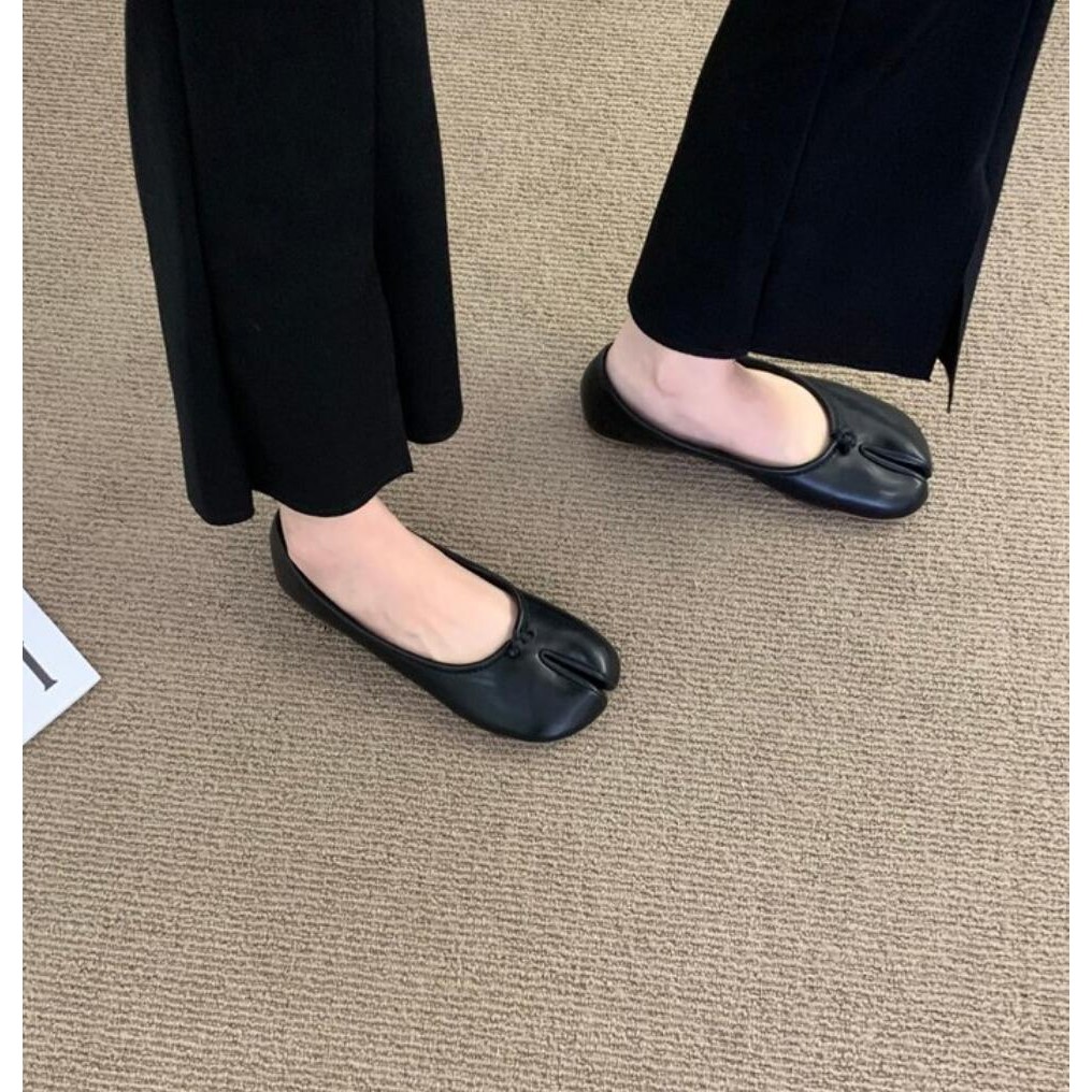 Phong Cách Nhật Bản Tabi Ninja Giày Nữ Cozy Da Flats Tách Hoof Ngón Chân Loafers Femme Mary Jeans Mocasines Nữ Ballerina Giày