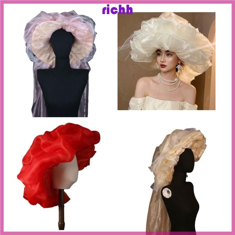 ⚝⚝Mũ lưỡi trai phóng đại Richh Mũ cổ điển cho trang phục tiệc Cocktail Mũ nón